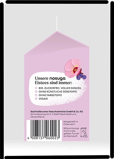 Seitenansicht eines Getränkekartons von nosuga.