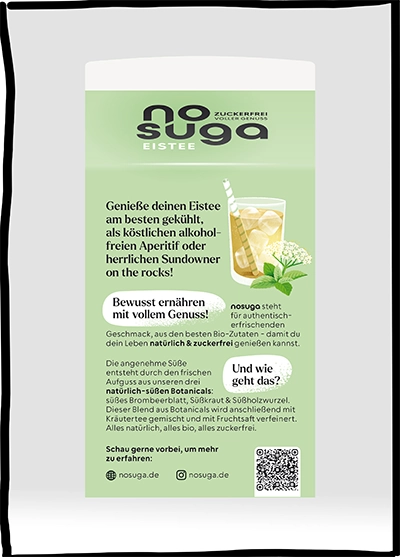 Rückseite eines Getränkekartons von nosuga.