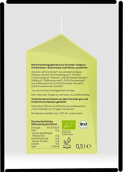 Seitenansicht eines Getränkekartons von nosuga.